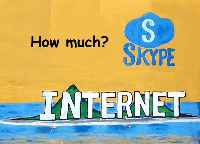 how much data does a skype video call use